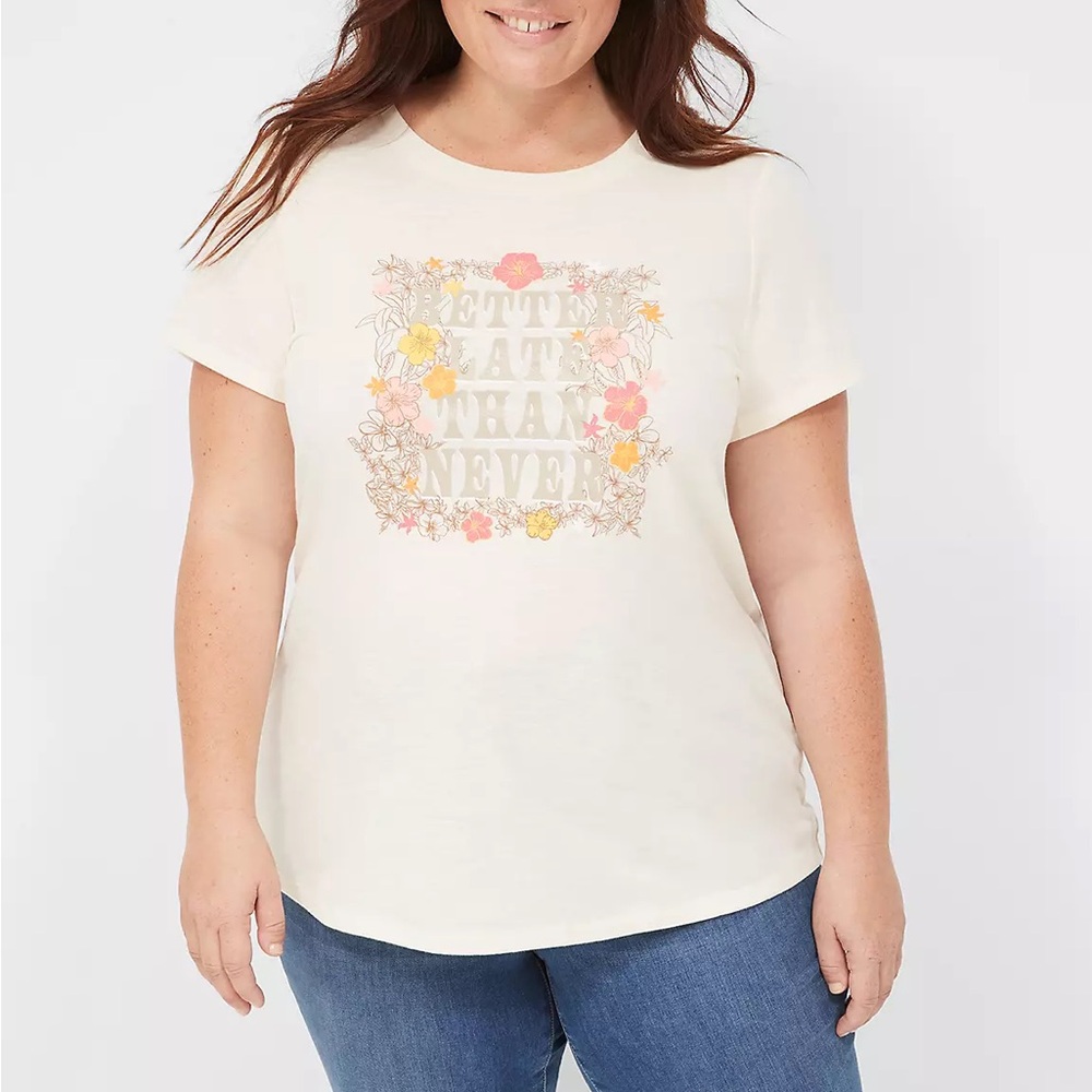 “Better Late than Never” Plus Size Cotton Tee (18/20) - NEVER WORN